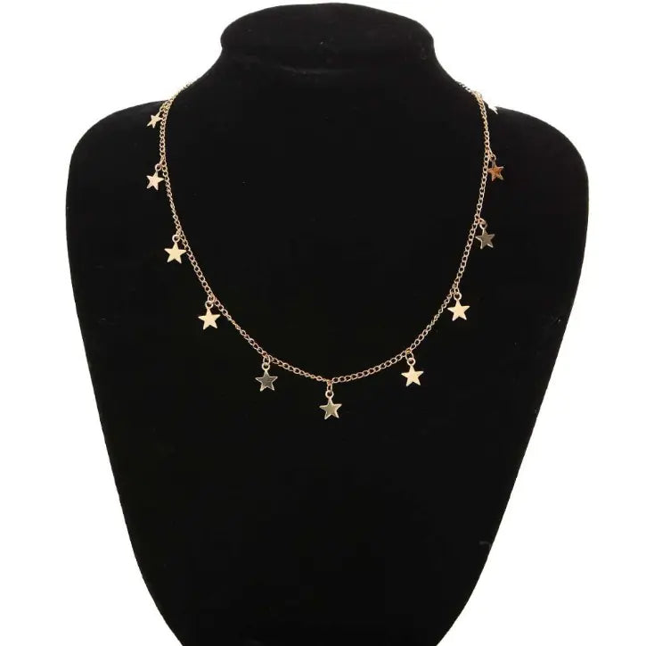 Stylish Long Pendant Necklace with Star Charm