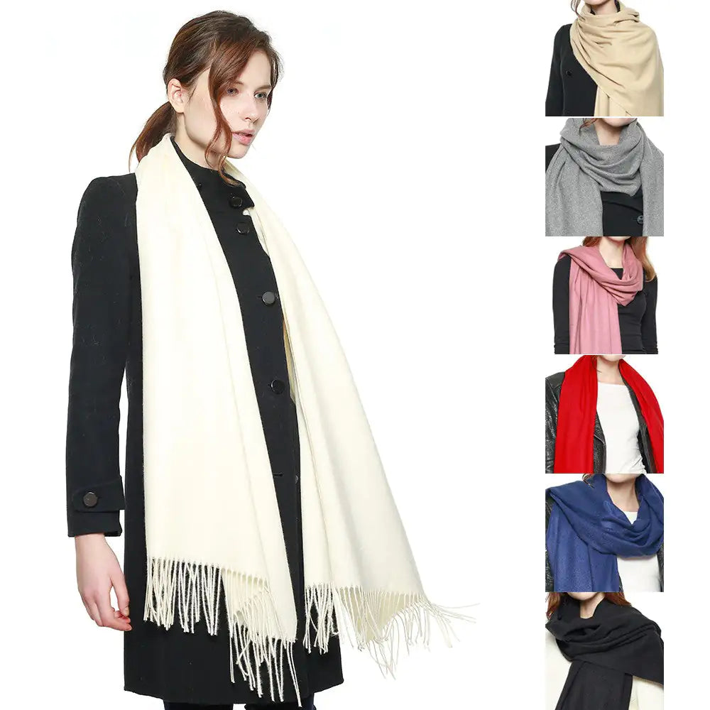 Luxury Pashmina Shawl with Fringe