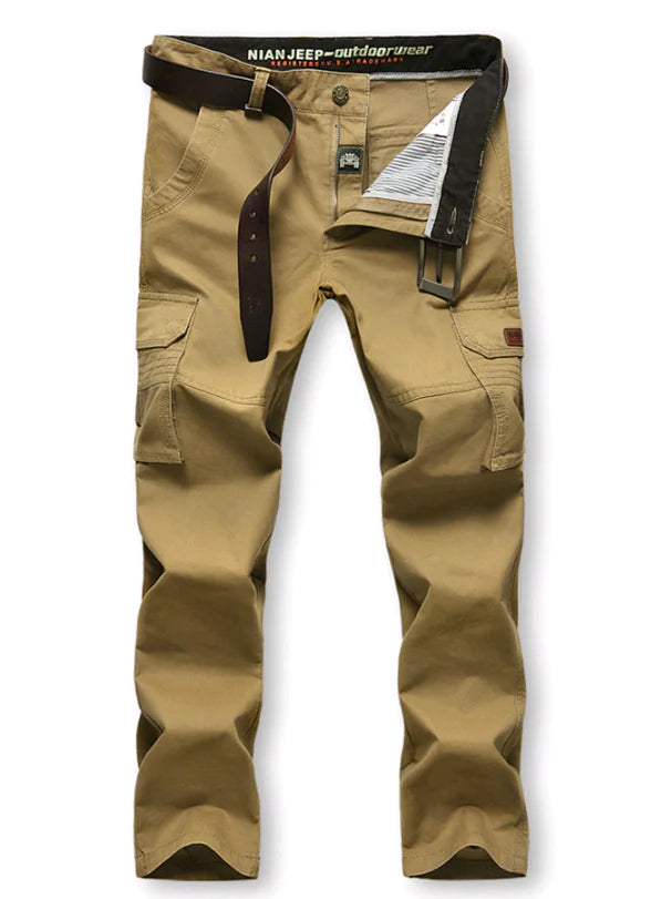 Men's Thick Cargo Pants, Loose Fit with Pockets