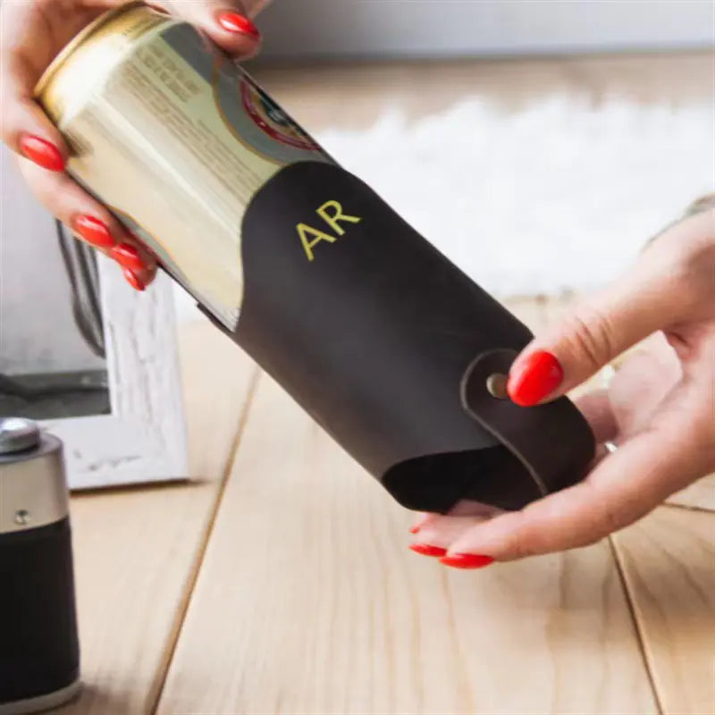 PU Leather Mountaineering Beer Bottle Case