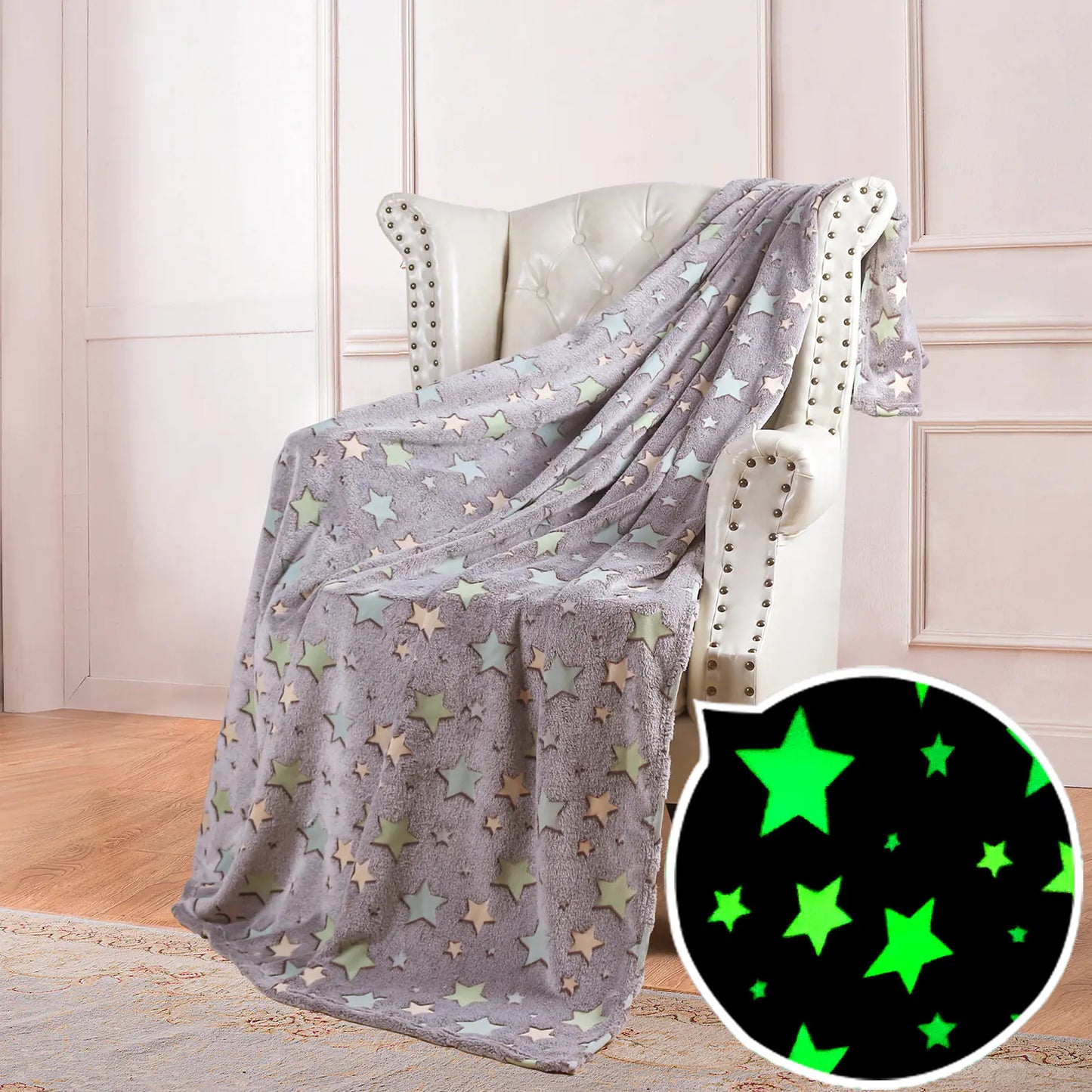 Reversible Glow-in-the-Dark Fleece Blanket for Kids