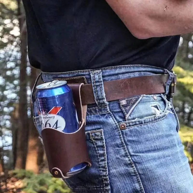 PU Leather Mountaineering Beer Bottle Case