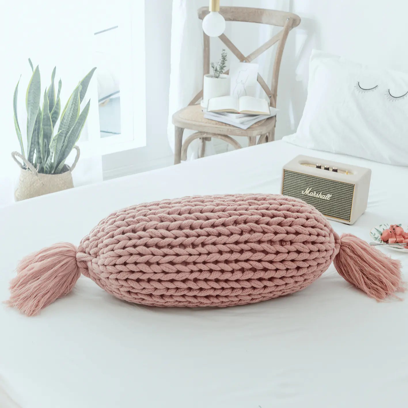Handmade Solid Color Wool Sofa Cushion