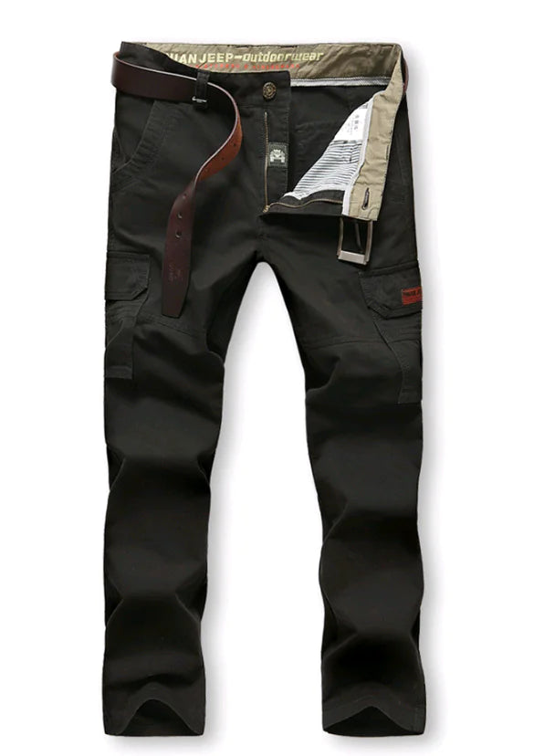Men's Thick Cargo Pants, Loose Fit with Pockets