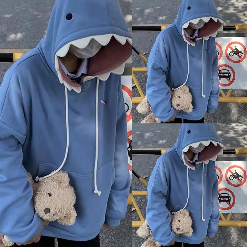 Loose Slouchy Hooded Sweater for Spring and Autumn