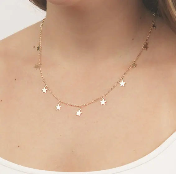 Stylish Long Pendant Necklace with Star Charm