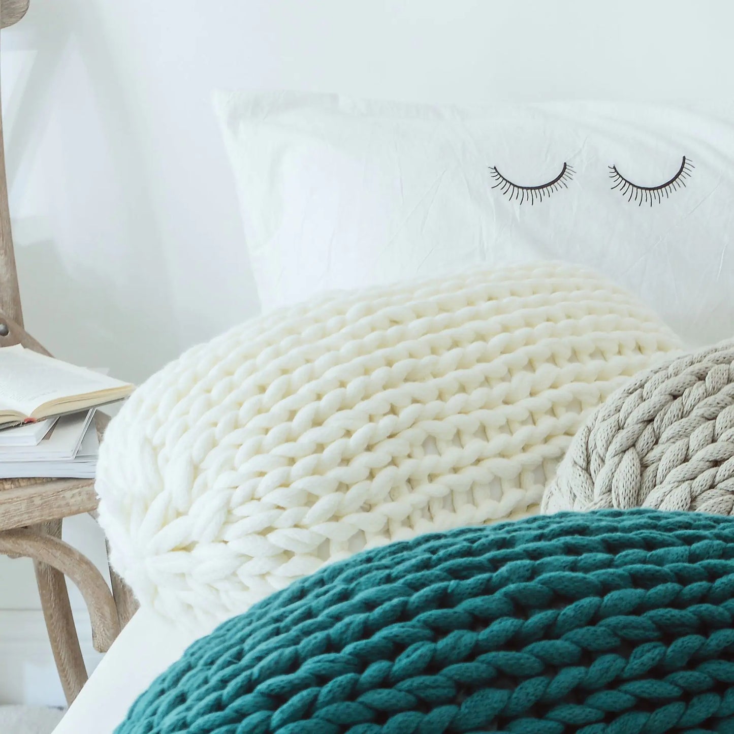 Handmade Solid Color Wool Sofa Cushion