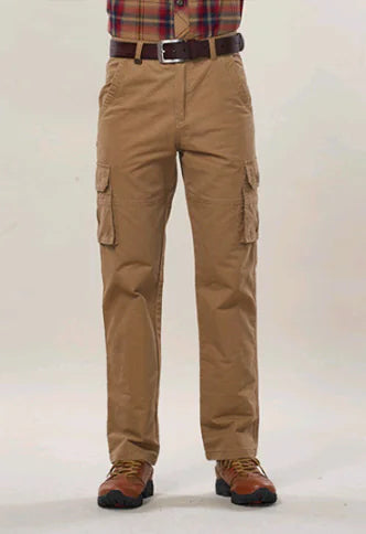 Men's Thick Cargo Pants, Loose Fit with Pockets
