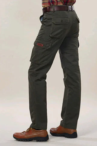 Men's Thick Cargo Pants, Loose Fit with Pockets