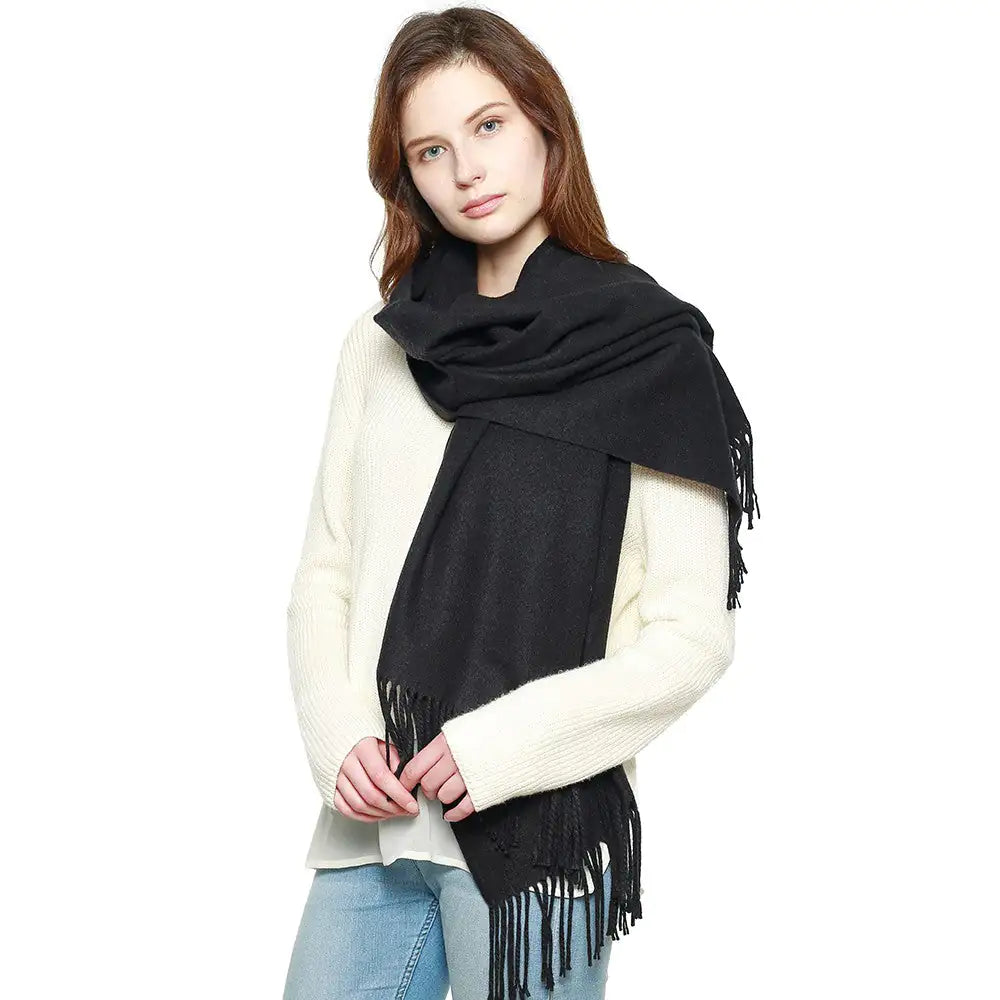 Luxury Pashmina Shawl with Fringe