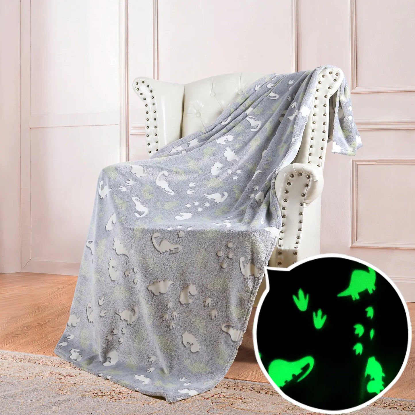 Reversible Glow-in-the-Dark Fleece Blanket for Kids