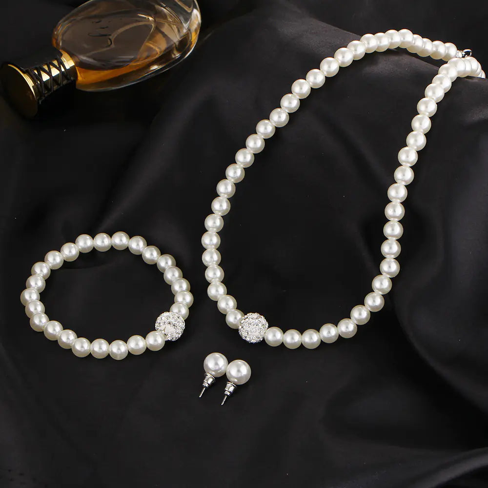 Bridal Jewelry Set with Sweater Chain and Earrings