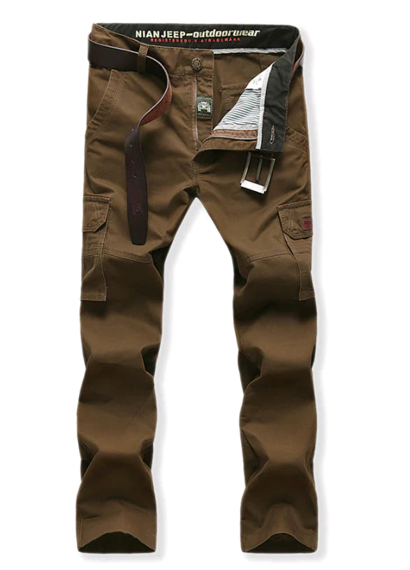 Men's Thick Cargo Pants, Loose Fit with Pockets