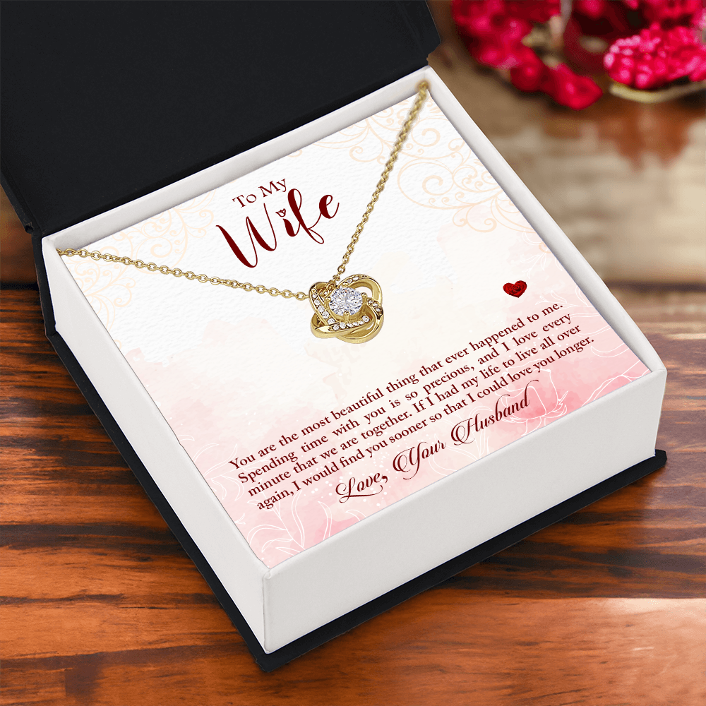 To My Wife – Love You Longer Love Knot Necklace
