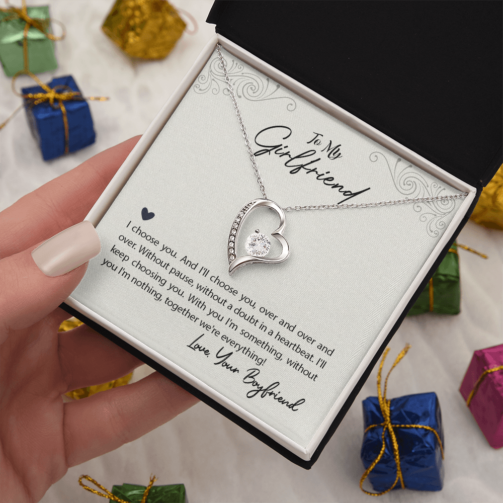 To My Girlfriend - I Choose You Forever Love Necklace