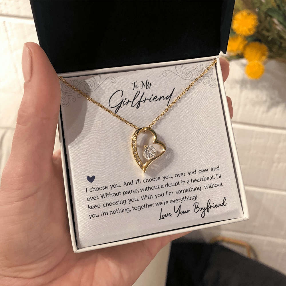 To My Girlfriend - I Choose You Forever Love Necklace