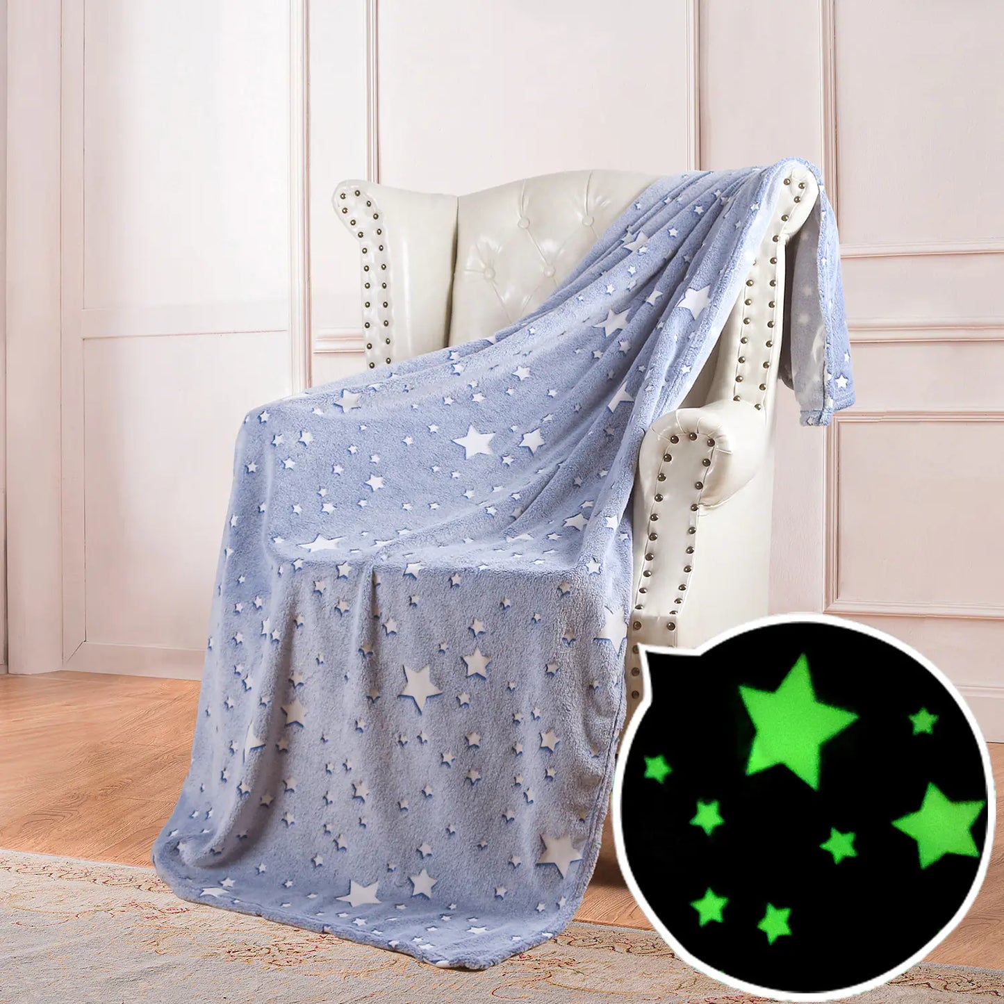 Reversible Glow-in-the-Dark Fleece Blanket for Kids