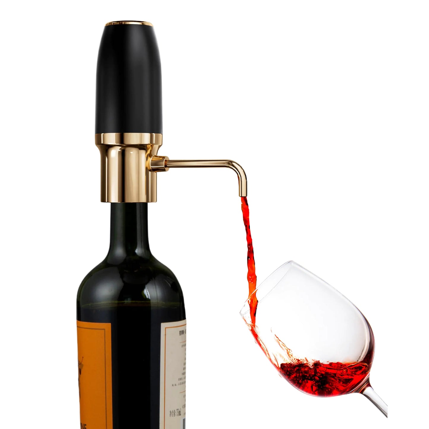 Sip & Shimmer Electric Wine Aerator Modern Aerator Electric Wine Dispenser Black & Gold Wine Pourer Automatic Wine Pump Re-chargeable Wine Gift Christmas Gift for Her Dad Christmas