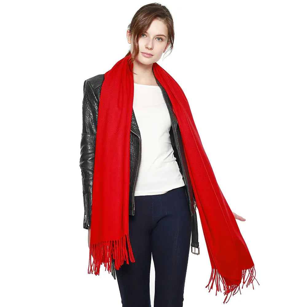 Luxury Pashmina Shawl with Fringe