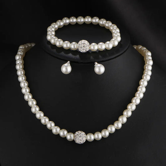 Bridal Jewelry Set with Sweater Chain and Earrings
