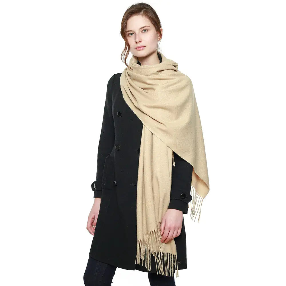 Luxury Pashmina Shawl with Fringe